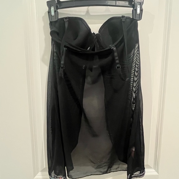 EUC Black and Sequin Flyaway Open Chemise Top, Size S - Picture 3 of 5